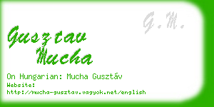 gusztav mucha business card